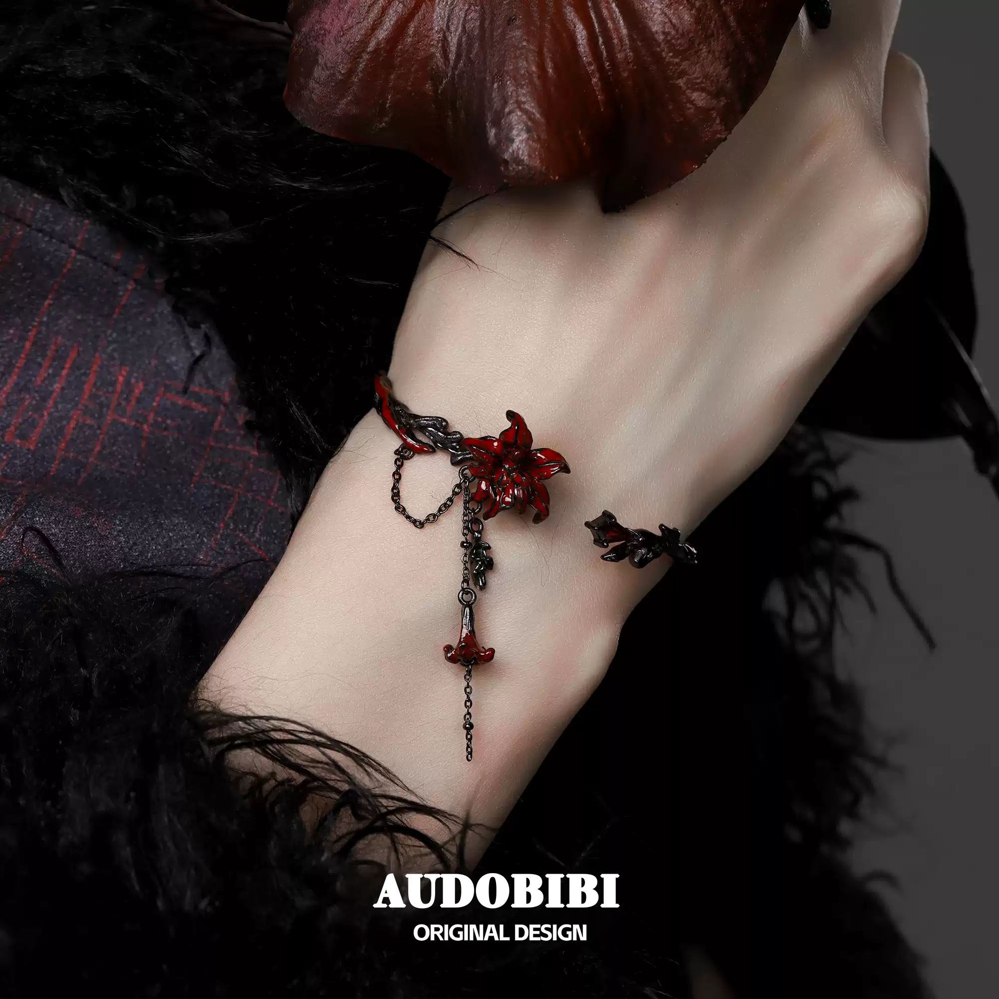 原创曼陀罗手镯暗黑风小众高级感冷淡男女手环甜酷辣妹中式手链