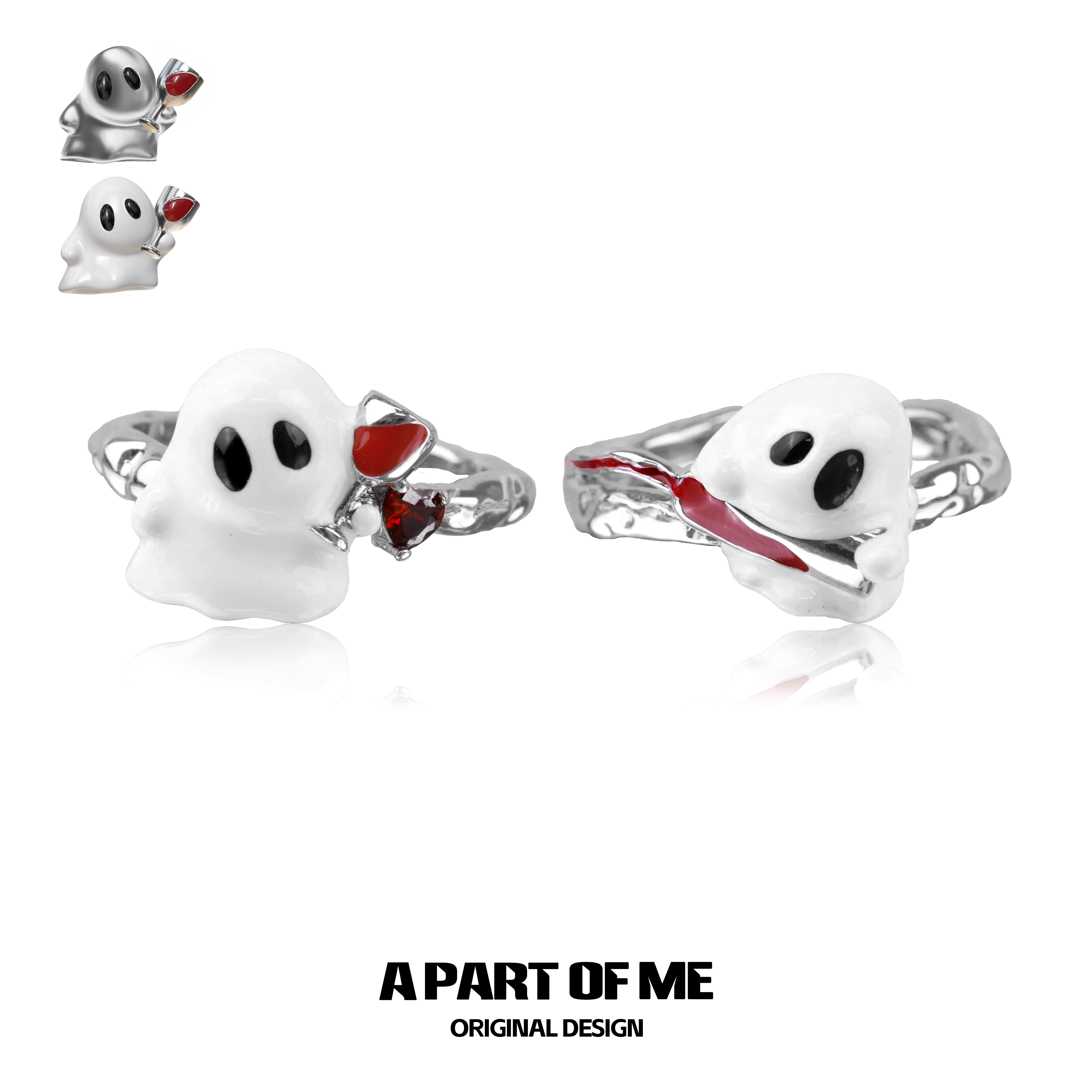 情侣纯银酒鬼戒指送礼物