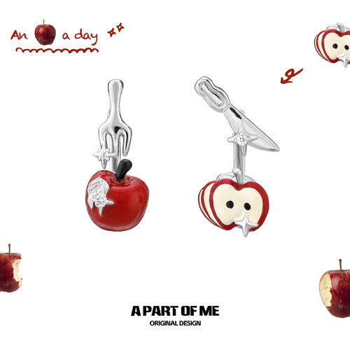 是苹果切片～多种戴法原创925银针耳钉耳环小众高级感甜酷新款