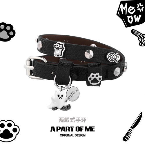 亚比风文化朋克小猫原创手环项圈两用甜酷小众设计手链y2k配饰