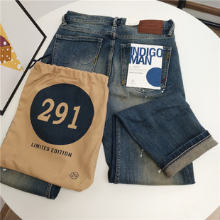 潮流百搭长裤 男小直筒韩版 复古牛仔裤 潮牌余文乐泼墨水洗做旧美式