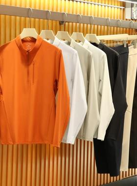 百搭单品！早春男女轻量户外弹力运动透气半拉链长袖打底衫C1379