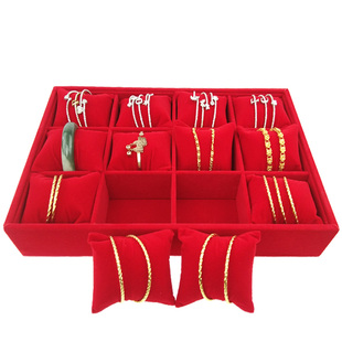 高档12位枕头盘首饰盒手镯手表展示盘手链珠宝收纳托盘专柜展示架