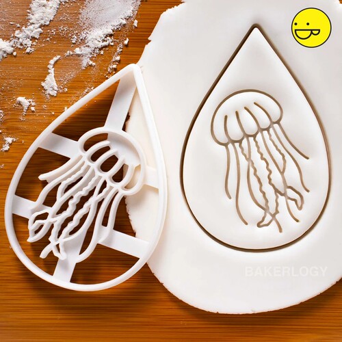 海洋水母家用做越蔓莓翻糖工具卡通定制压模曲奇模型烘焙饼干模具
