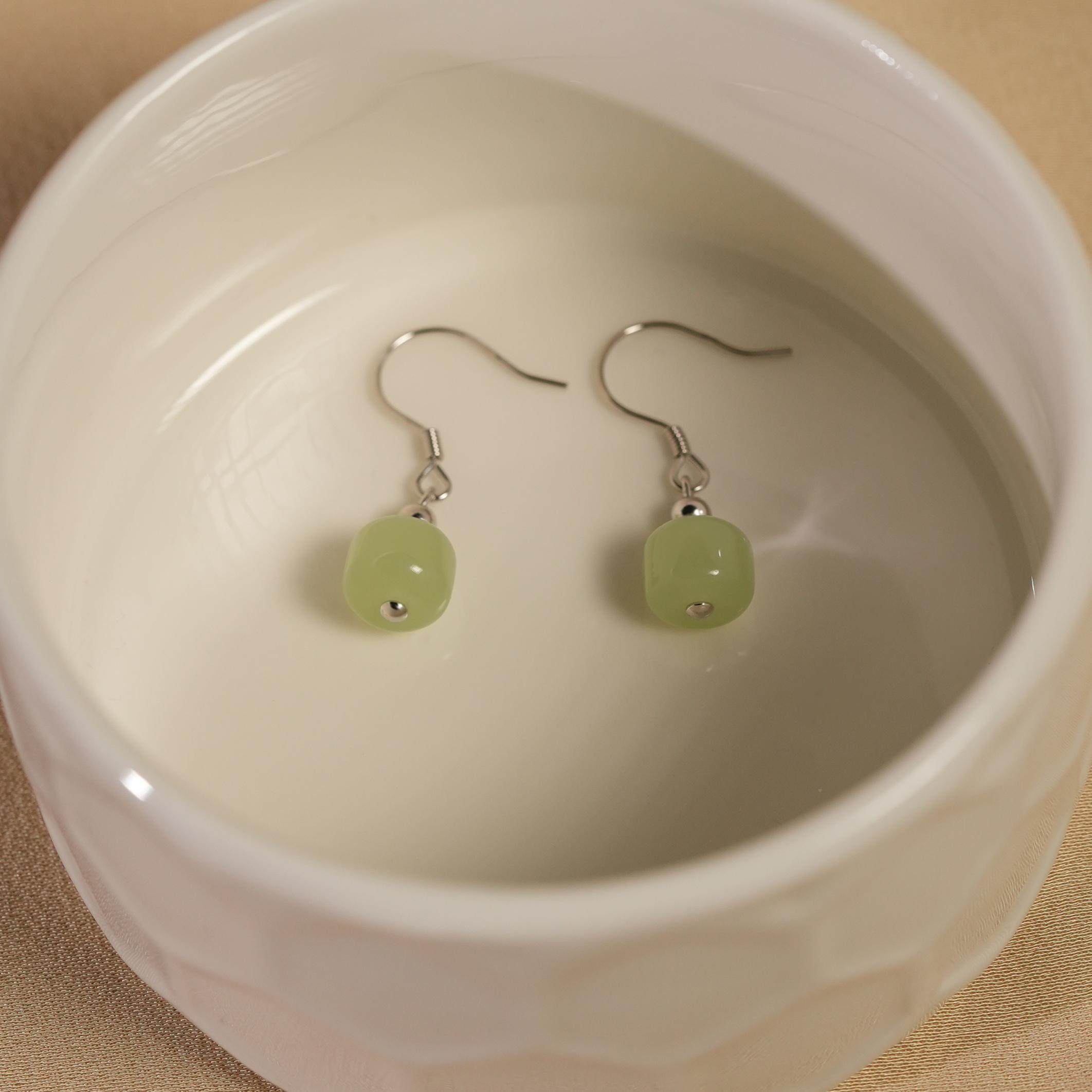 国风绿珠耳钩女气质高级感简约耳饰新中式耳环,饰品/流行首饰/时尚饰品新,银饰耳饰,淘宝优惠券,粉丝福利购,淘宝优惠卷