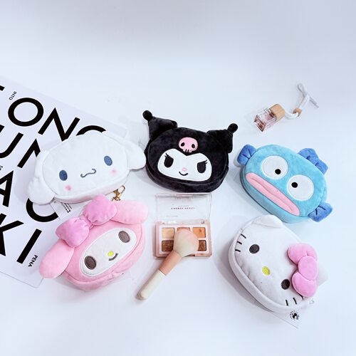 KT美乐蒂库洛米毛绒伸缩便捷收纳包卡套挂饰挂件学生包包挂件饭卡