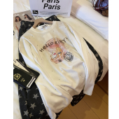 香蕉派派 KT系列 扎染烫钻做旧无痕印花重工春季 长袖 女宽松韩系