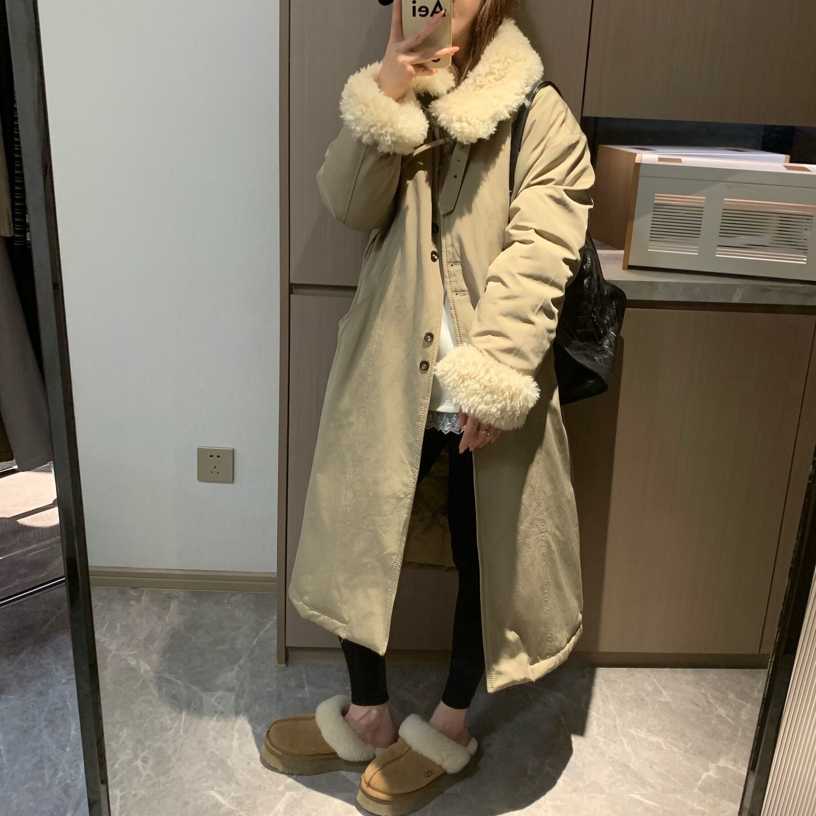 [香蕉派派]石墨烯云绒＋羊羔毛拼接风衣秋冬新款韩系加厚保暖外套,女装/女士精品,派克服,淘宝优惠券,粉丝福利购,淘宝优惠卷