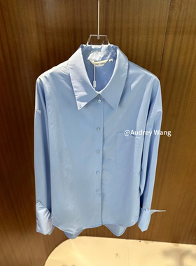 AW2024春季新款小众设计气质通勤简约风多穿式极简衬衫纯色宽松