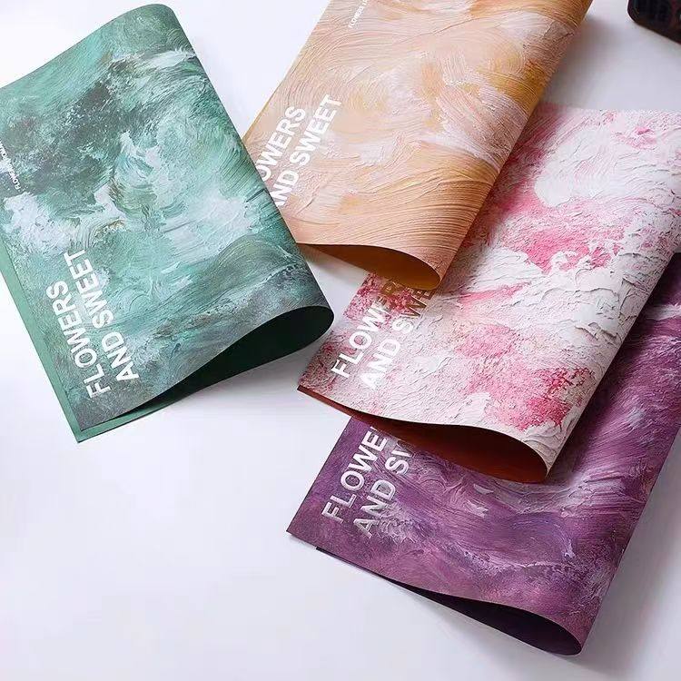 新款野兽派抽象烫银油画风色彩控包装纸鲜花包装纸花艺花店资材,鲜花速递/花卉仿真/绿植园艺,花艺包装纸,淘宝优惠券,粉丝福利购,淘宝优惠卷