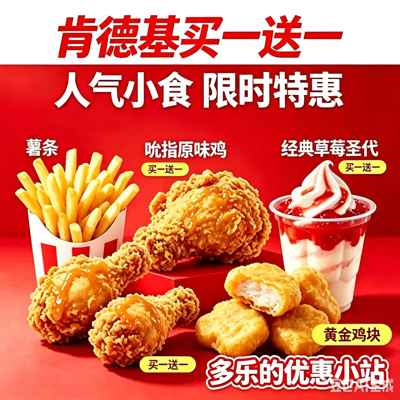 肯德基优惠券代下单原味鸡香辣鸡翅特价活动买一送一全国通用秒出