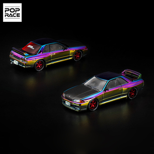 拓意POPRACE合金1/64佛山展会限定尼桑天际线GTR R32超跑赛车模型