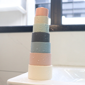 软胶叠叠杯洗澡玩具戏水花洒儿童宝宝玩水玩具彩虹塔可啃咬男女孩