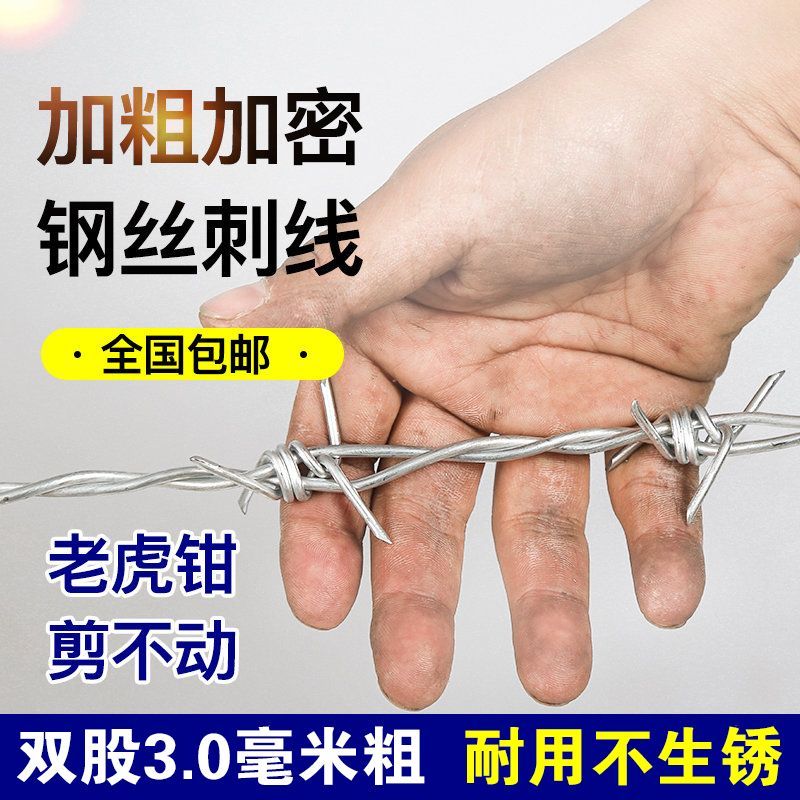 钢丝刺绳铁丝网铁蒺藜防爬刺网围墙围栏网防盗隔离防护网带刺铁丝