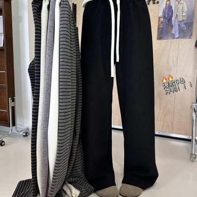 one2586秋冬窄版直筒阔腿裤卫裤