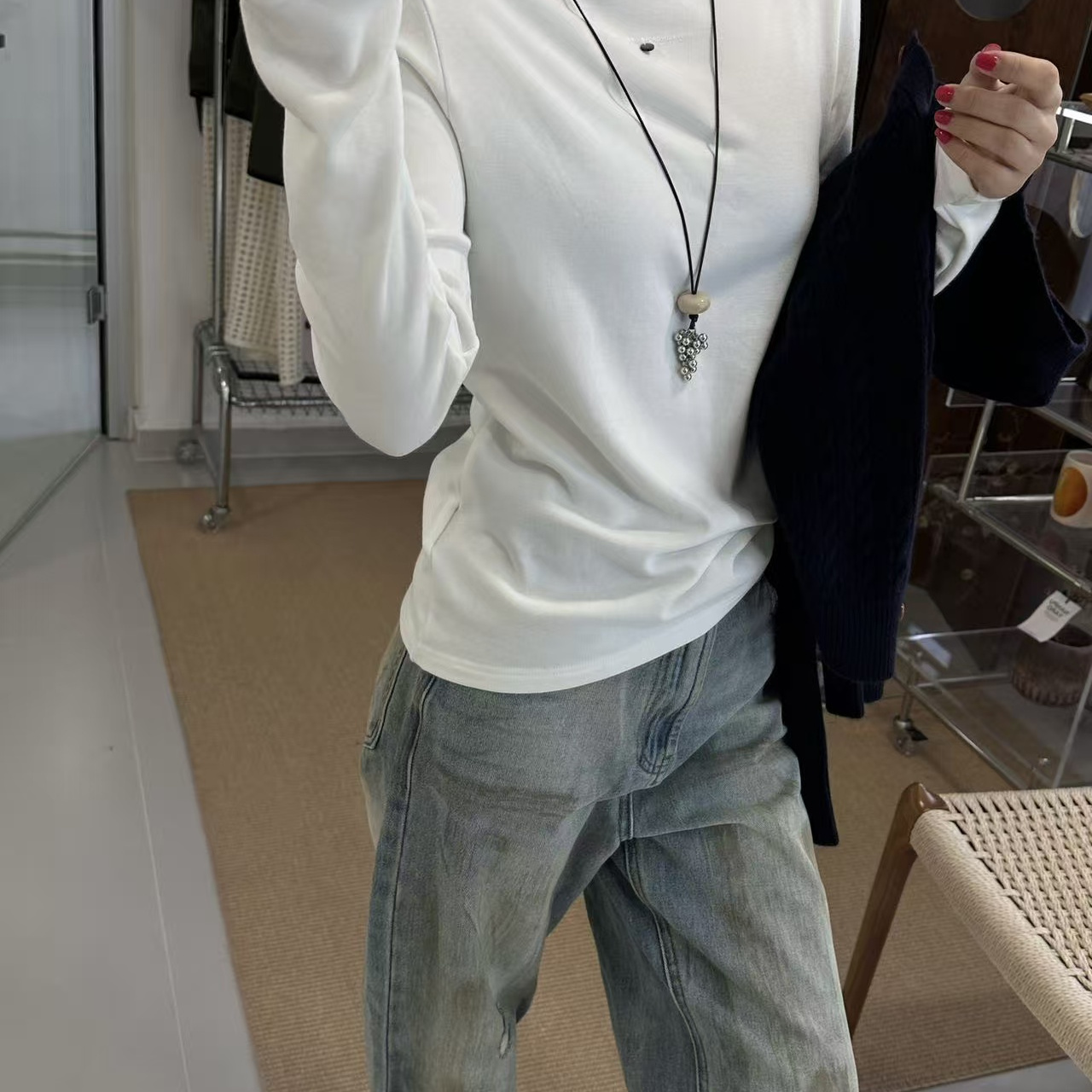 one加绒打底衫女25冬款半高领时尚显瘦百搭弹力加厚叠穿上衣内搭