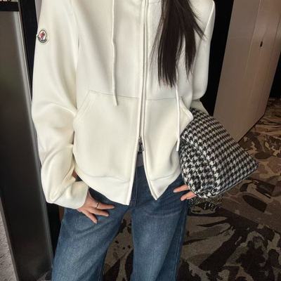 QM青迈国际加绒卫衣女冬款时尚显瘦修身连帽小个子短款外套上衣潮