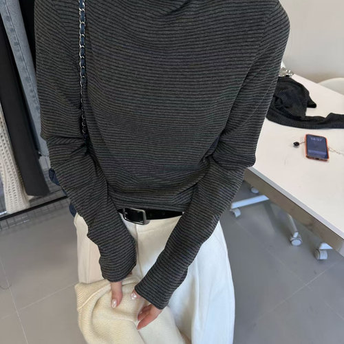 one条纹打底衫特价福利不退换看好了拍时尚显瘦百搭T恤条纹上衣