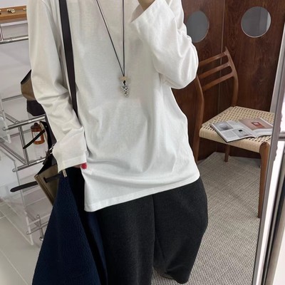 福利款 不退换 看好再拍 one大板遮臀t中长款白色打底衫 后背褶皱