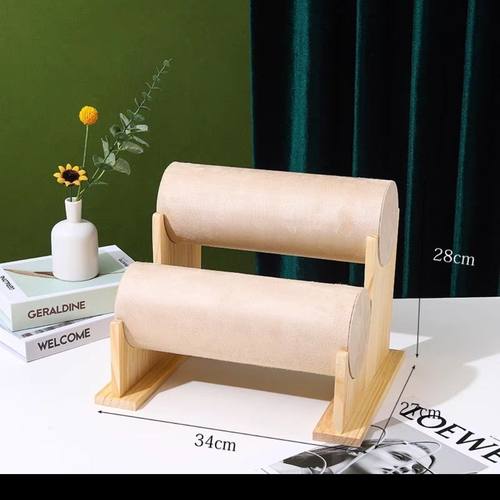 原木可拆头箍展示架绒布发箍架子头绳发卡陈列首饰收纳架饰品架子