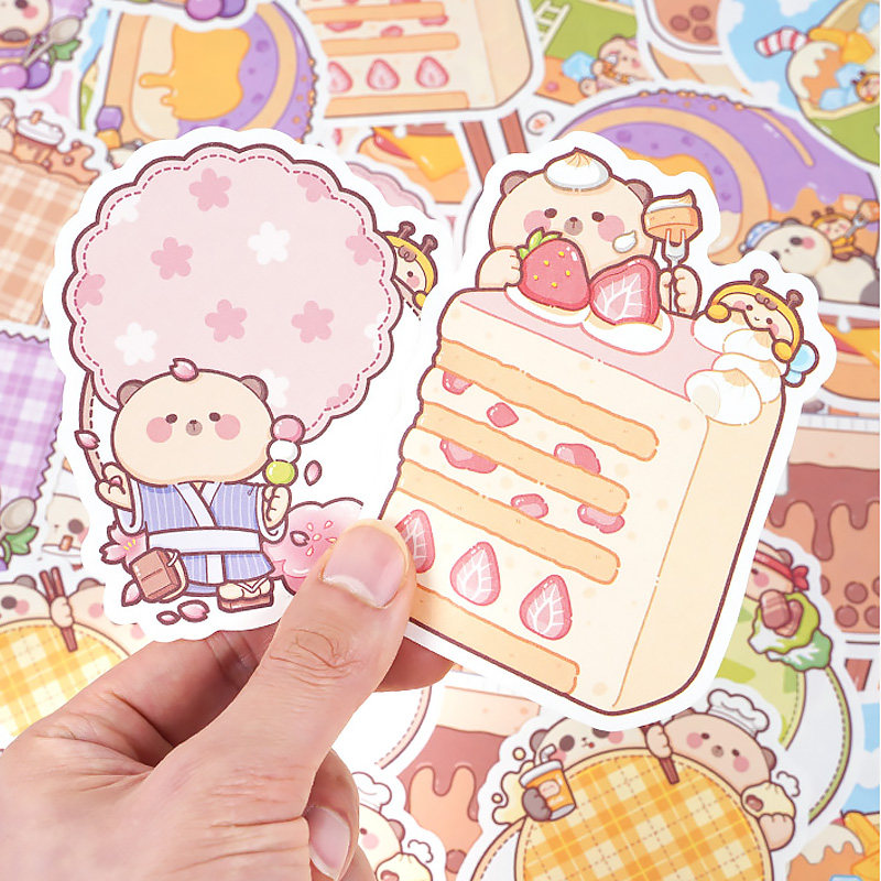 XIAOMOCHI 신제품 우유 커버 곰 특별한 모양의 스티커 메모 세트 메모 용지 소금 시리즈 INS 손 계정 장식 콜라주 소재