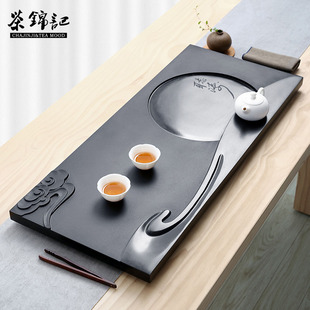 天然整块乌金石茶盘2026年新款高端家用简约现代大小石茶台茶托盘
