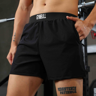 运动休闲男士速干短裤跑步训练健身拉链口袋单层三分裤马拉松短裤