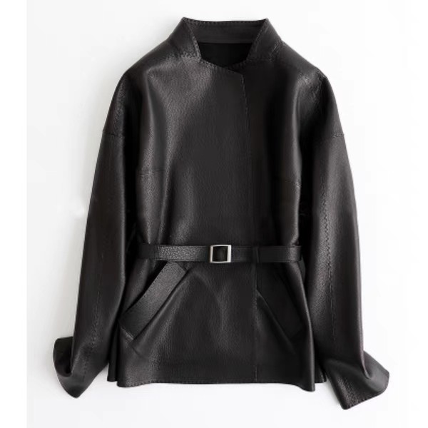 100%绵羊皮真皮皮衣女2025秋季新款进口小羊皮外套短款风衣女,女装/女士精品,皮衣,淘宝优惠券,粉丝福利购,淘宝优惠卷