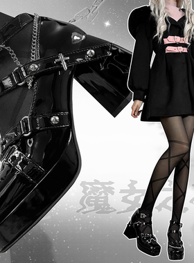 魔女之夜全款优雅黑色小皮鞋原创y2k亚文化辣妹朋克高跟lolita鞋