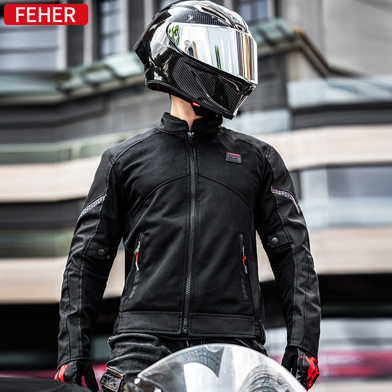 FEHER摩托车骑行服男夏季机车服女透气防摔装备四季赛车服套装
