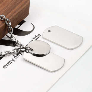 抛光钛钢吊牌挂件饰品diy项链手链吊坠潮流手工制作装饰吊饰配件