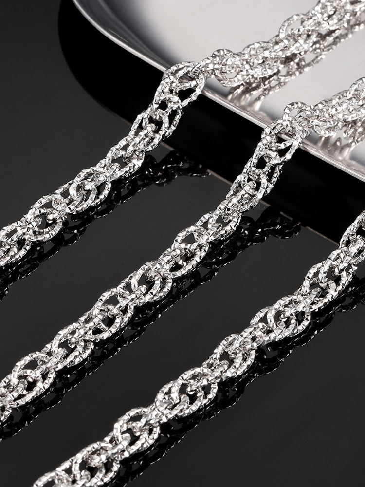TITANIUM STEEL DOUBLE WOVEN O-LINE JEWELRY DIY NECKLACE BRACELET FLASH CHAIN ACCESSORIES FACETED CHAIN VERSATILE HANDMADE CHAIN MATERIAL