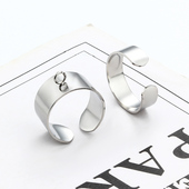 钛钢光面焊圈可调节戒指配件diy时尚 指环小众轻奢个性 搭配饰材料