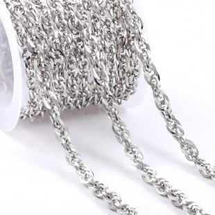 钛钢焊口方线双织链条diy饰品项链手链时尚 毛衣链配链手工流行链