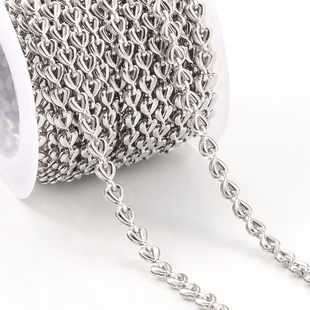 钛钢双层爱心链饰品链条心形链子diy项链手链装饰时尚服饰链材料