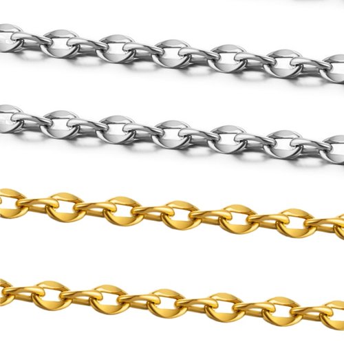 钛钢18K包金嘴唇链DIY配链