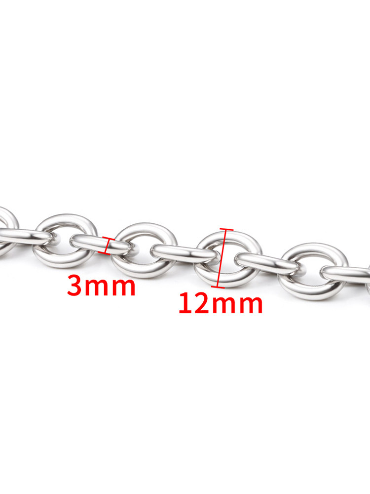 TITANIUM STEEL BRIGHTENED OVAL CROSS CHAIN 12MM LARGE THICK CHAIN DIY NECKLACE BRACELET HIP HOP DOMINEERING FASHION CHAIN ACCESSORIES
