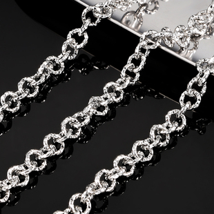 钛钢爆闪圆圈链饰品链条DIY项链手链服装链个性切面链子配链材料