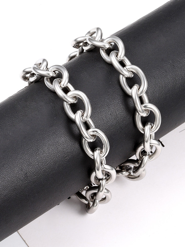 TITANIUM STEEL BRIGHTENED OVAL CROSS CHAIN 12MM LARGE THICK CHAIN DIY NECKLACE BRACELET HIP HOP DOMINEERING FASHION CHAIN ACCESSORIES