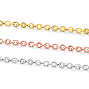 钛钢扁十字链金色链条diy项链手链耳饰流苏链玫瑰金保色精品配链