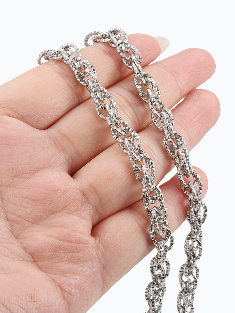 TITANIUM STEEL DOUBLE WOVEN O-LINE JEWELRY DIY NECKLACE BRACELET FLASH CHAIN ACCESSORIES FACETED CHAIN VERSATILE HANDMADE CHAIN MATERIAL
