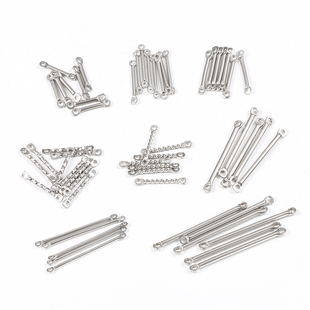 钛钢双孔连接棒饰品diy耳环吊坠挂杆发簪流苏耳饰配件材料小配件