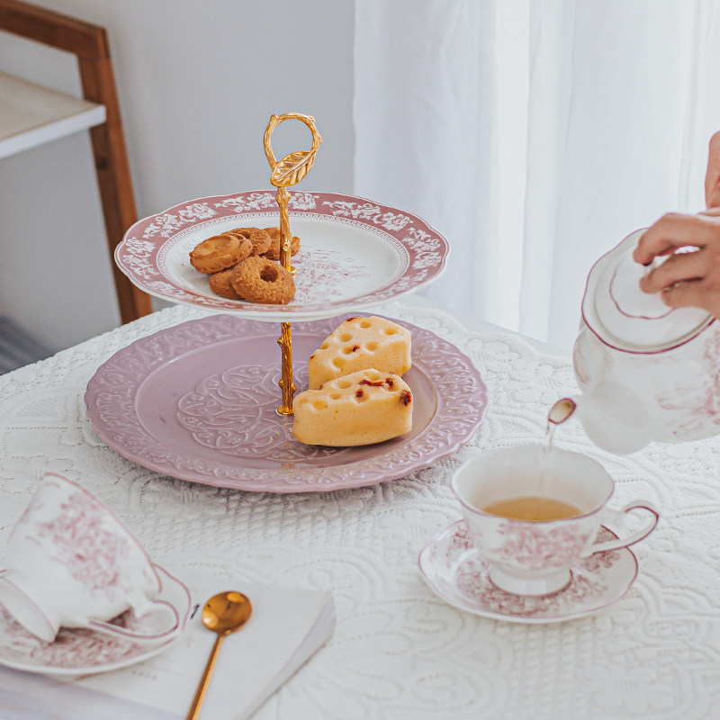 派一摩登家法式复古陶瓷双层果盘点心盘蛋糕甜品台展示架摆件串盘,餐饮具,果盆/果盘/果篮,淘宝优惠券,粉丝福利购,淘宝优惠卷