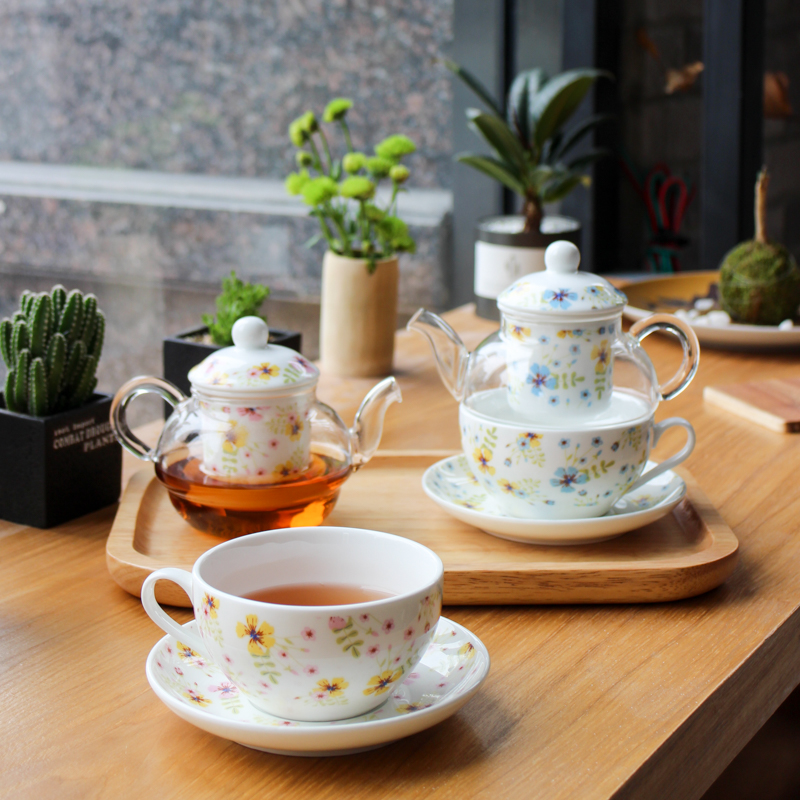 2023年新款新款欧式玻璃水果茶茶壶 英式下午茶蜡烛加热花茶具