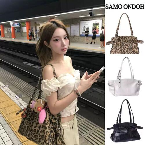 韩国小众samo ondoh豹纹托特包韩素希同款大容量单肩腋下包手提包