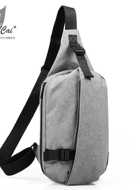 cai 原创时尚胸包男士斜挎包单肩包潮流小包户外运动包帆布牛津布