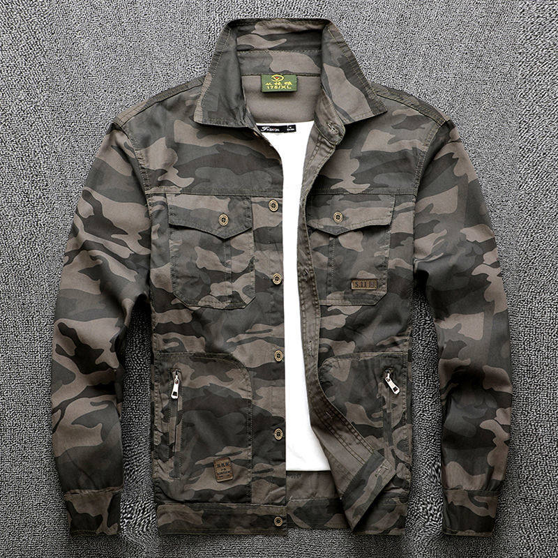 夏季薄款纯棉工作服套装/单上衣耐磨耐脏户外劳保服迷彩工装外套
