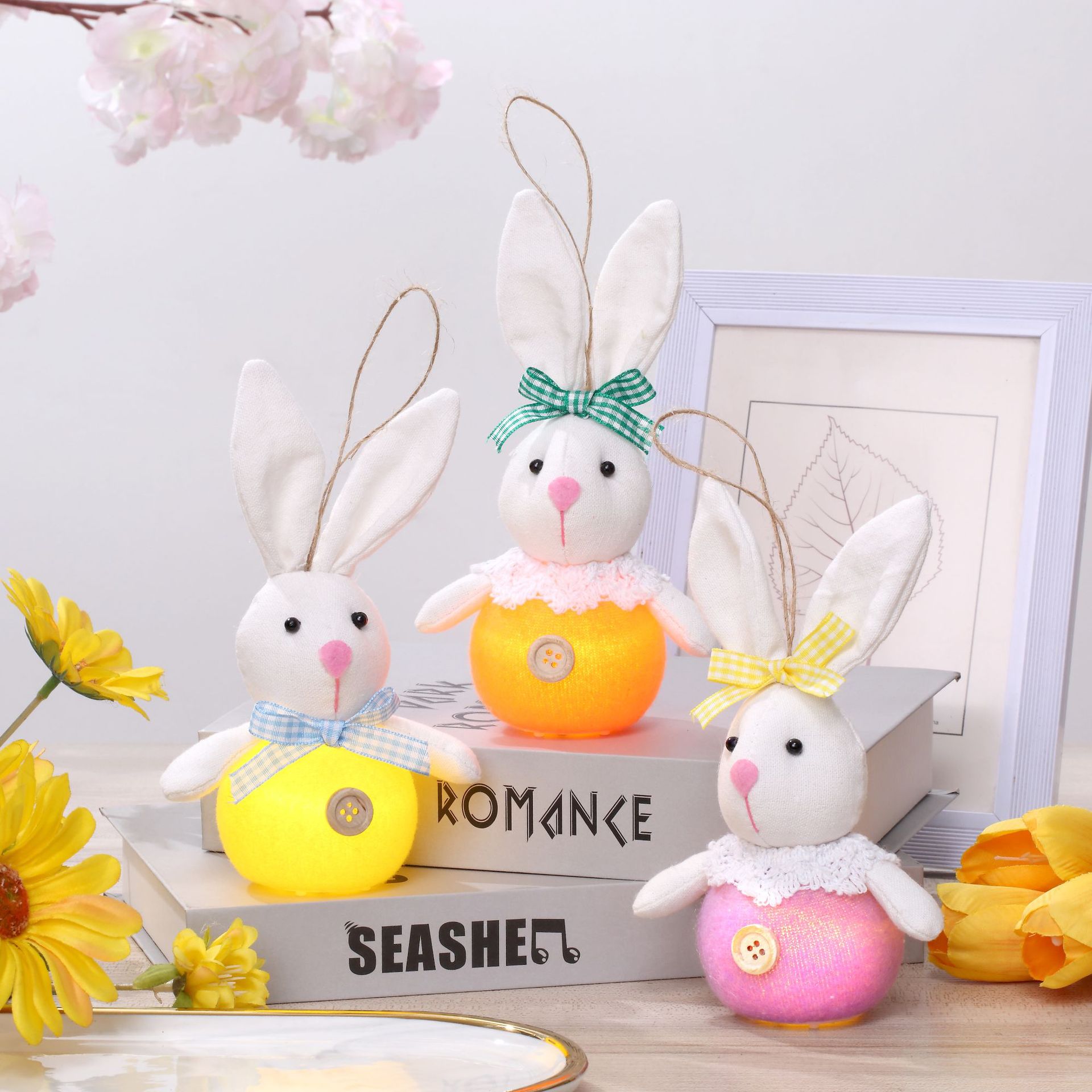 春天毛绒公仔可爱兔装饰