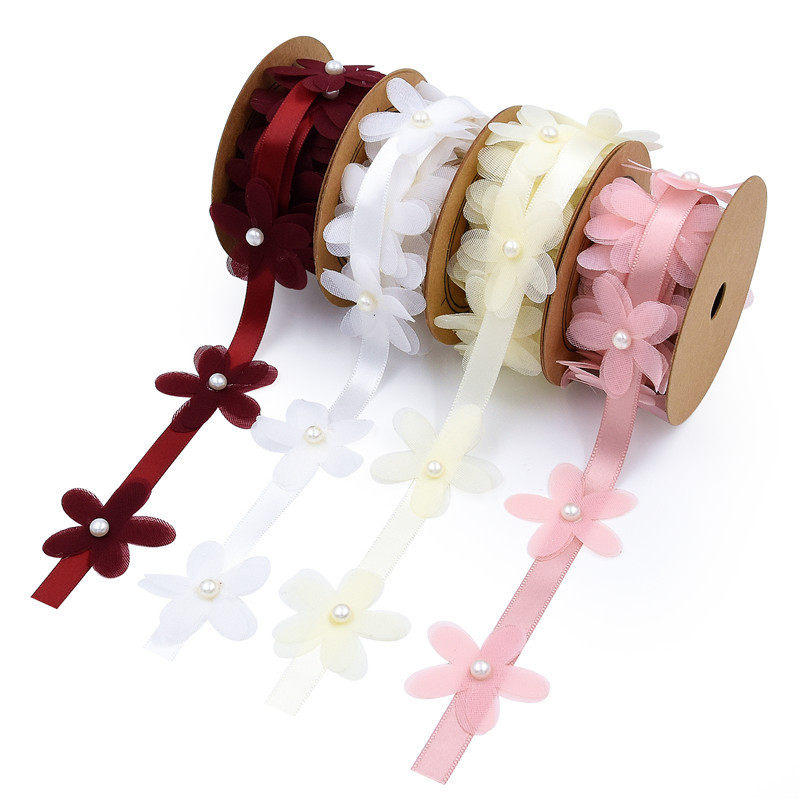 新款花朵装饰缎带创意场景布置礼品装饰 服饰婚礼鲜花手工线带