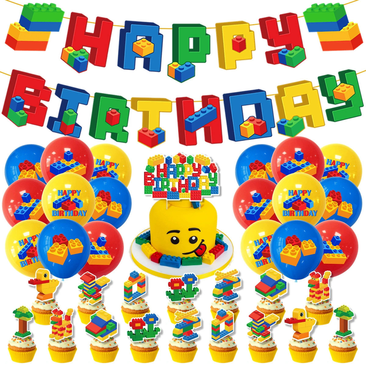 彩色积木主题派对背景装饰儿童积木方块生日拉旗纸杯纸盘纸巾桌布,节庆用品/礼品,节日装扮用品,淘宝优惠券,粉丝福利购,淘宝优惠卷